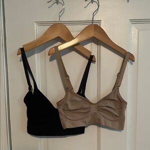 SKIMS Black & Clay Seamless Shapewear Bralette Set Size Small/Medium (S/M)